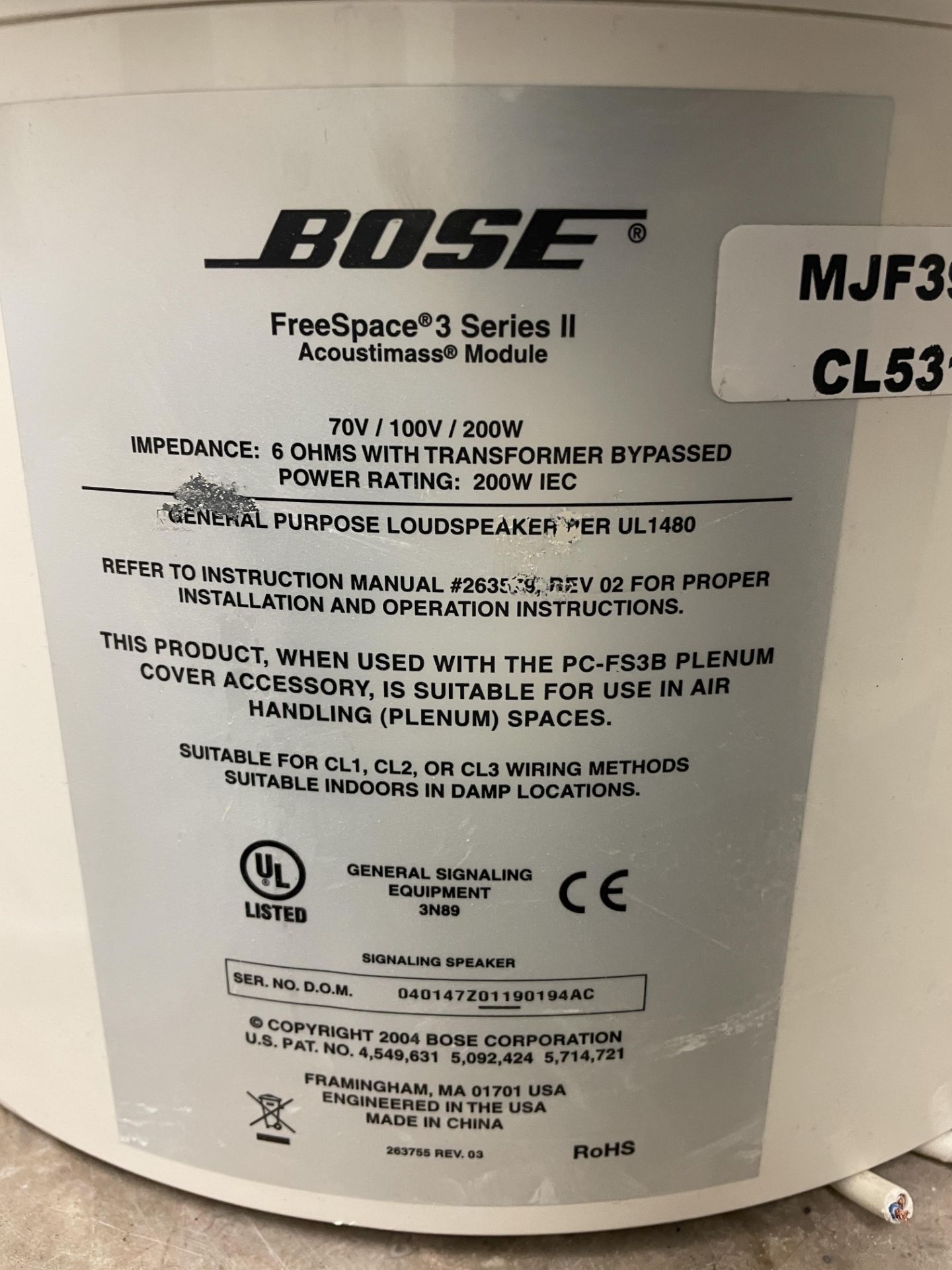 1 x Bose FreeSpace 3 Series II Acoustimas Module Speaker - Image 2 of 3