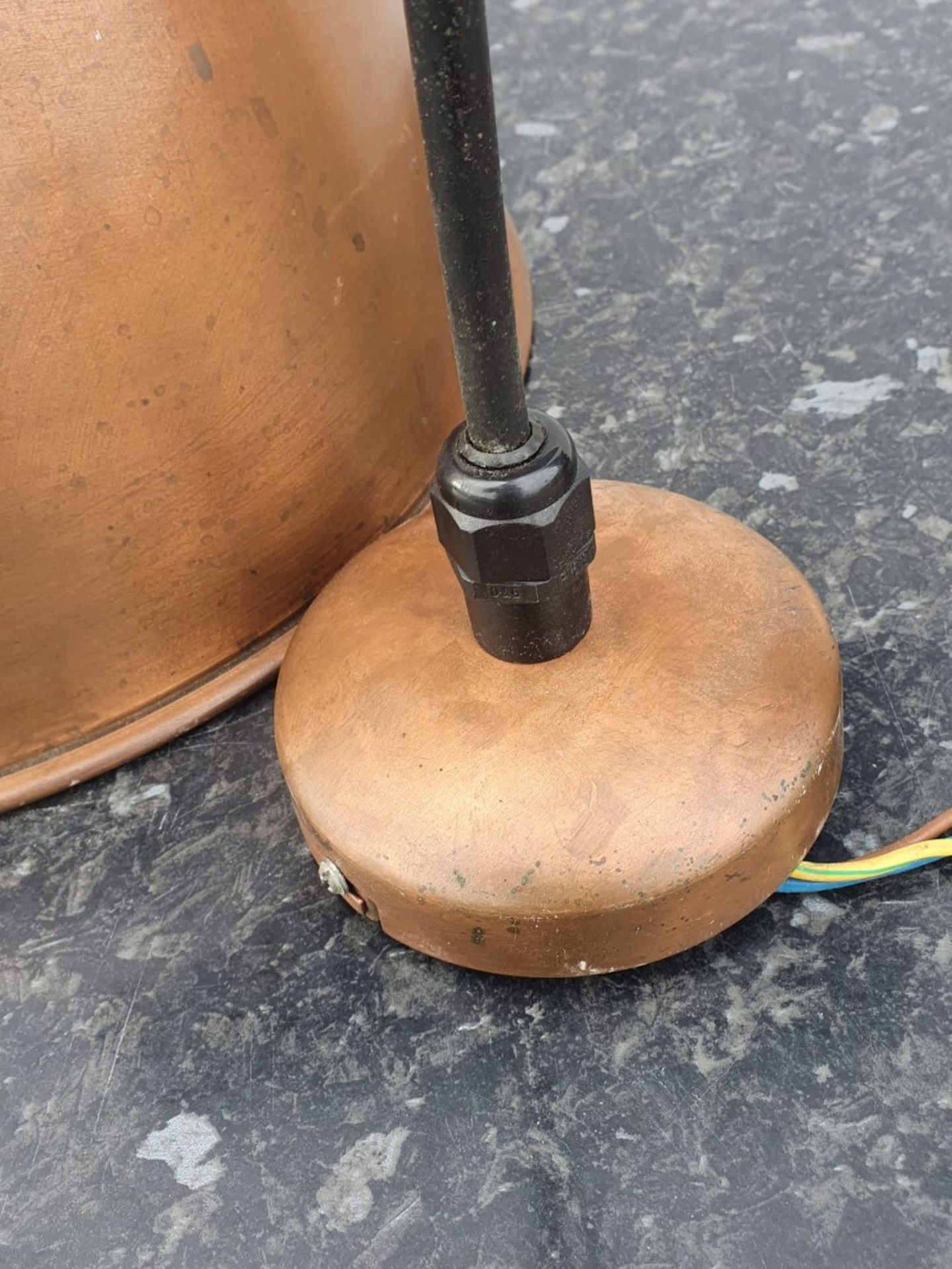 4 x Commercial Brass Pendant Lights, With Stylish Solid Wood Collars - Recently Removed From a - Image 2 of 5