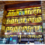 1 x Selection of Backbar Copper Shelves With Decorative Yellow Wall Panels - Includes 9 x Copper
