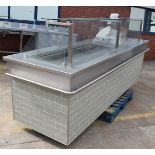 1 x Commercial Food Display Counter Featuring a Fan Blown Well, Glass Viewing Screen, Tiles Front