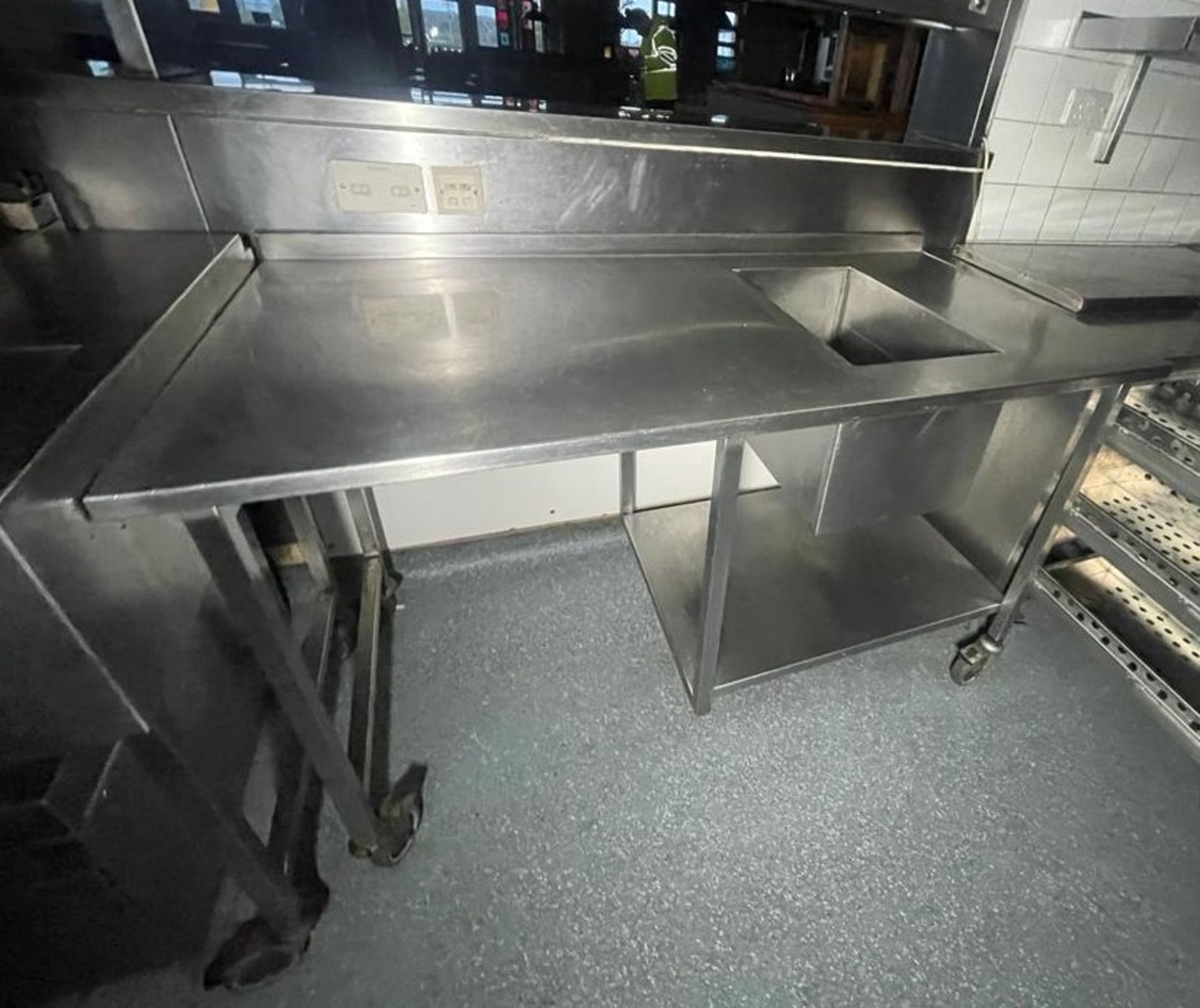 1 x Stainless Steel Pizza Prep Bench With Gastro Cooler - Image 2 of 3