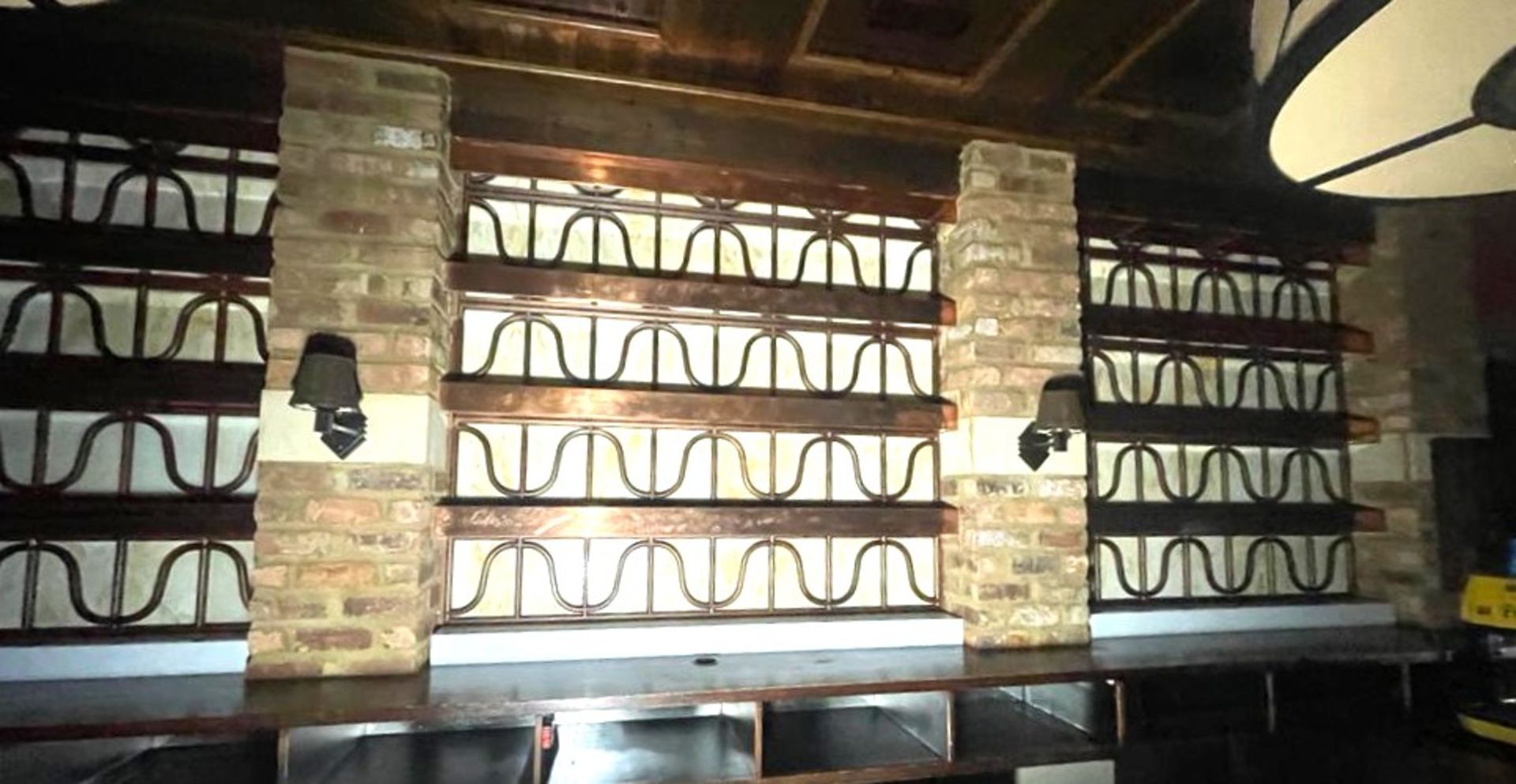 1 x Selection of Backbar Copper Shelves With Decorative Yellow Wall Panels - Includes 9 x Copper - Image 10 of 10