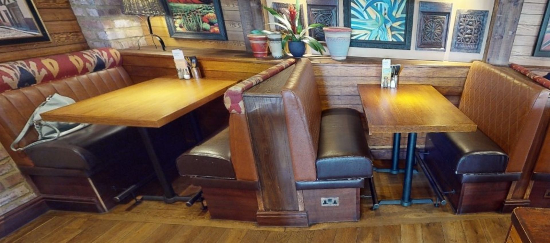 1 x Collection of Restaurant High Double Seat Seating Benches With Footrests - Includes 2 x End - Image 5 of 5
