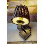8 x Wall Sconce Lights Featuring Diamond Shaped Wall Mounts and Wicker Shades