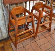 5 x Commercial Wooden Childrens High Chairs