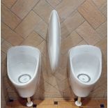 2 x Armitage Shanks Wall Mounted Toilet Urinals With Privacy Divider