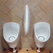 2 x Armitage Shanks Wall Mounted Toilet Urinals With Privacy Divider