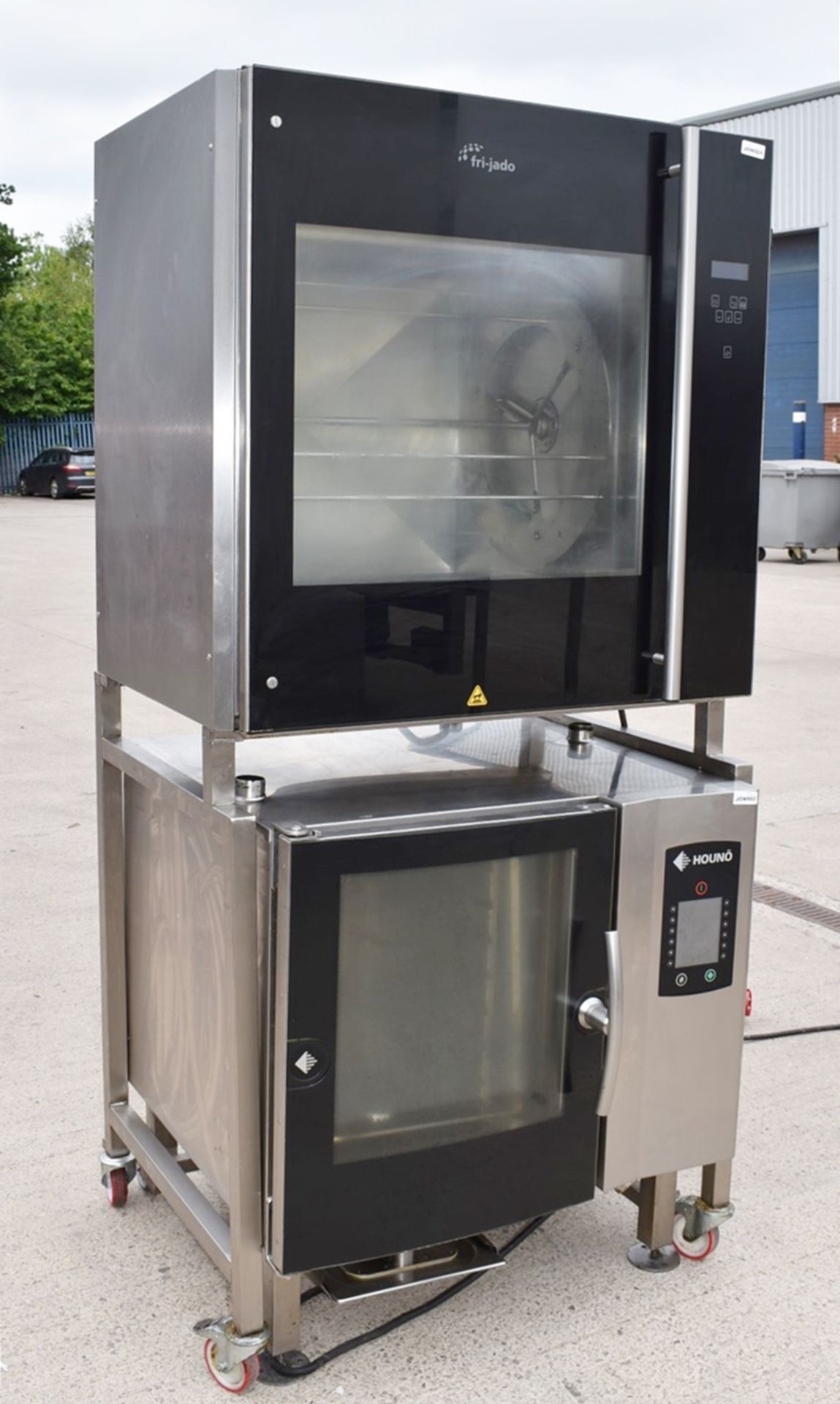 1 x Houno Electric Combi Oven and Fri-jado Rotisserie Oven Combo With Stand - 3 Phase