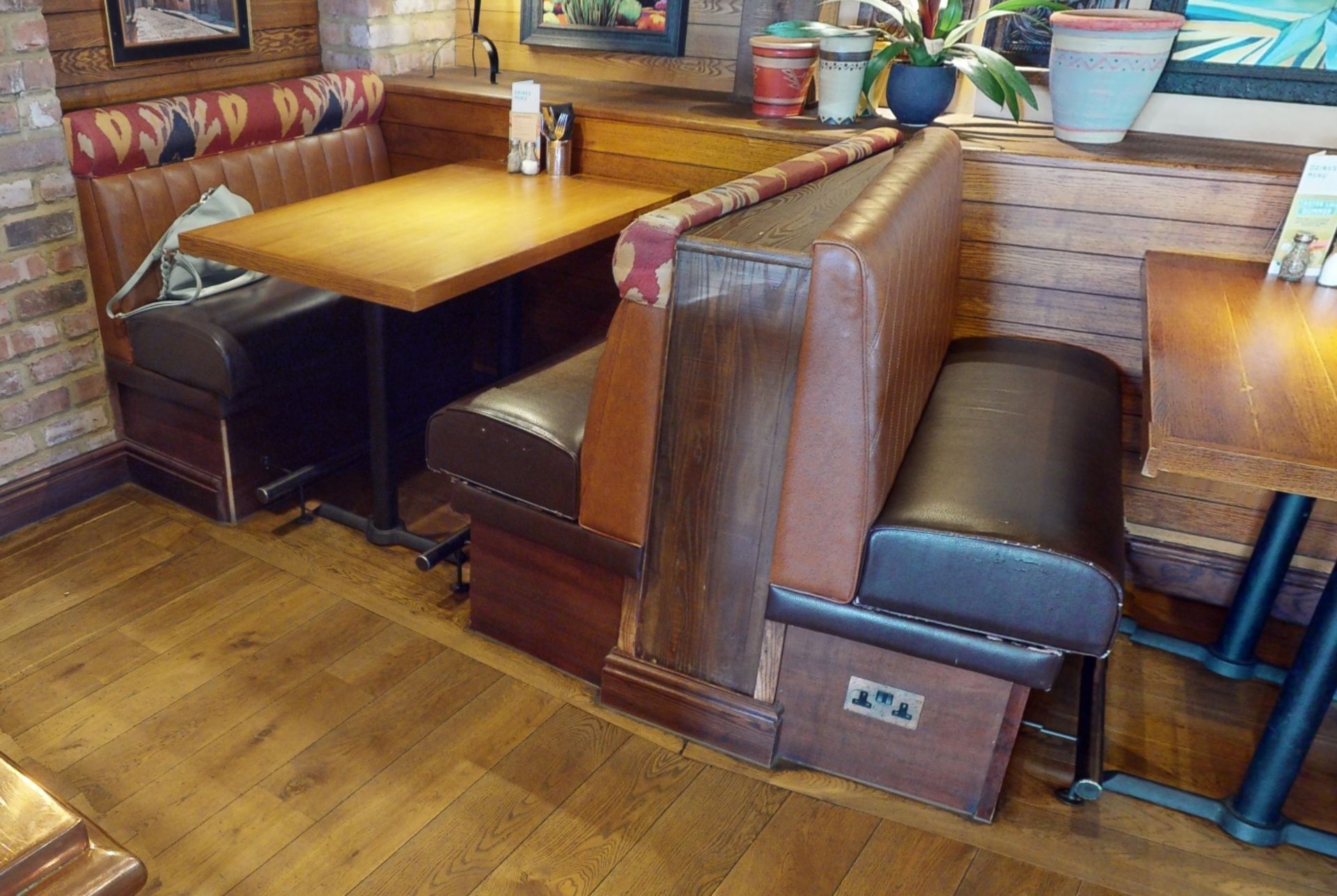 1 x Collection of Restaurant High Double Seat Seating Benches With Footrests - Includes 2 x End - Image 4 of 5