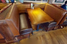 1 x Collection of Restaurant High Double Seat Seating Benches With Footrests - Includes 2 x End