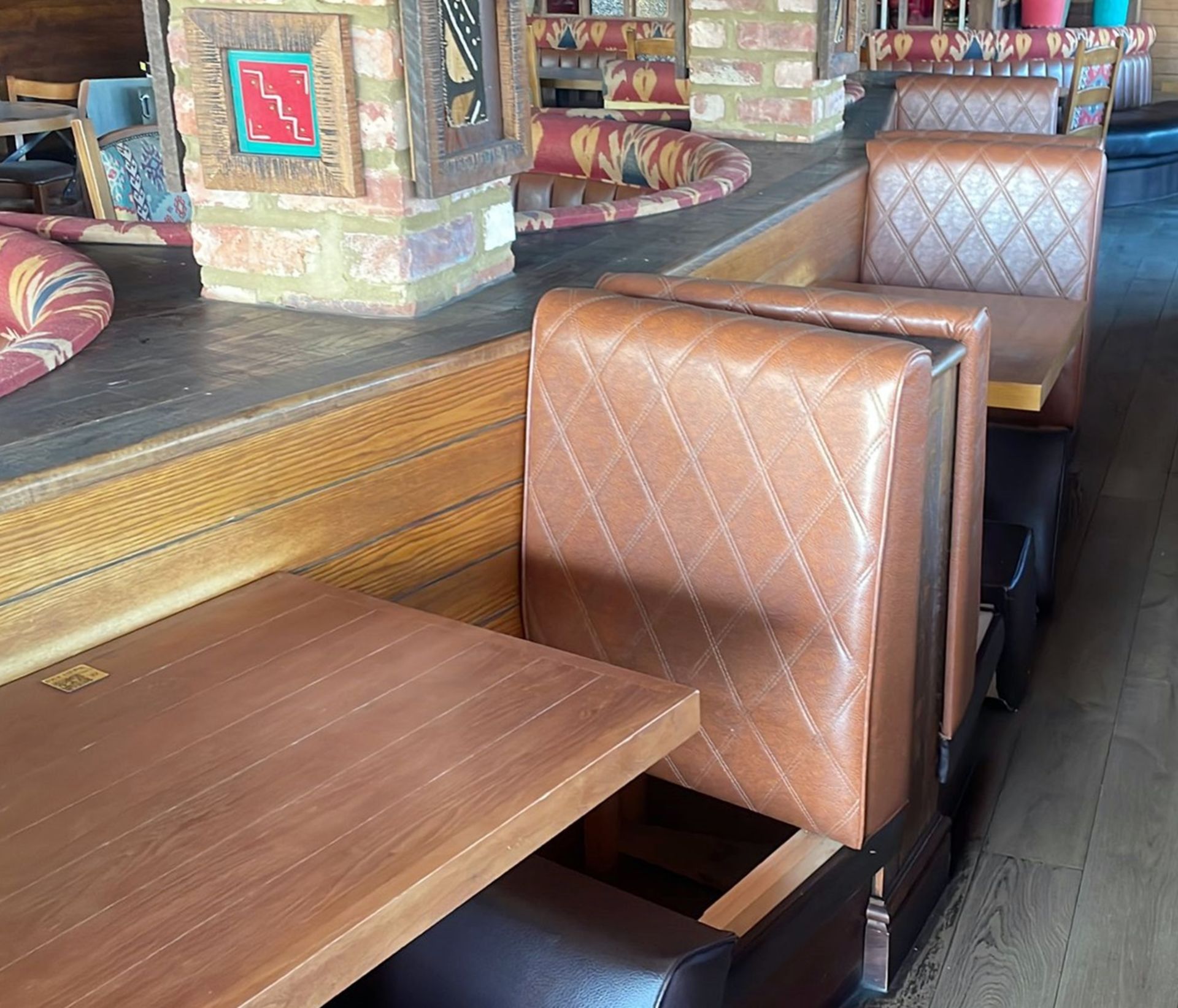1 x Collection of Restaurant Single Seat Seating Benches - Includes 2 x End Benches and 3 x Back - Image 8 of 8