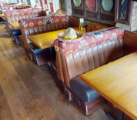 1 x Collection of Restaurant Double Seat Seating Benches - Includes 2 x End Benches and 2 x Back