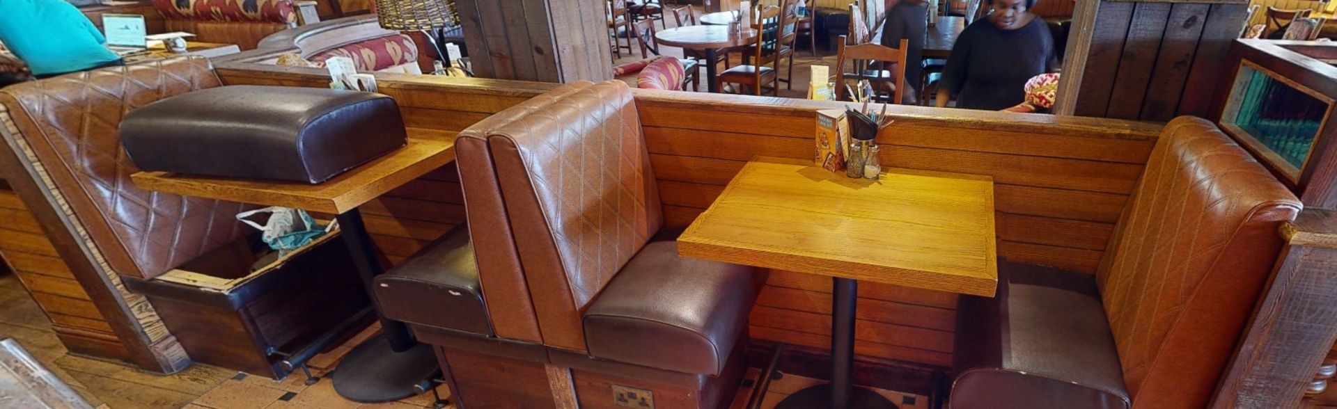 1 x Collection of Restaurant High Single Seat Seating Benches With Footrests - Includes 2 x End - Image 4 of 6