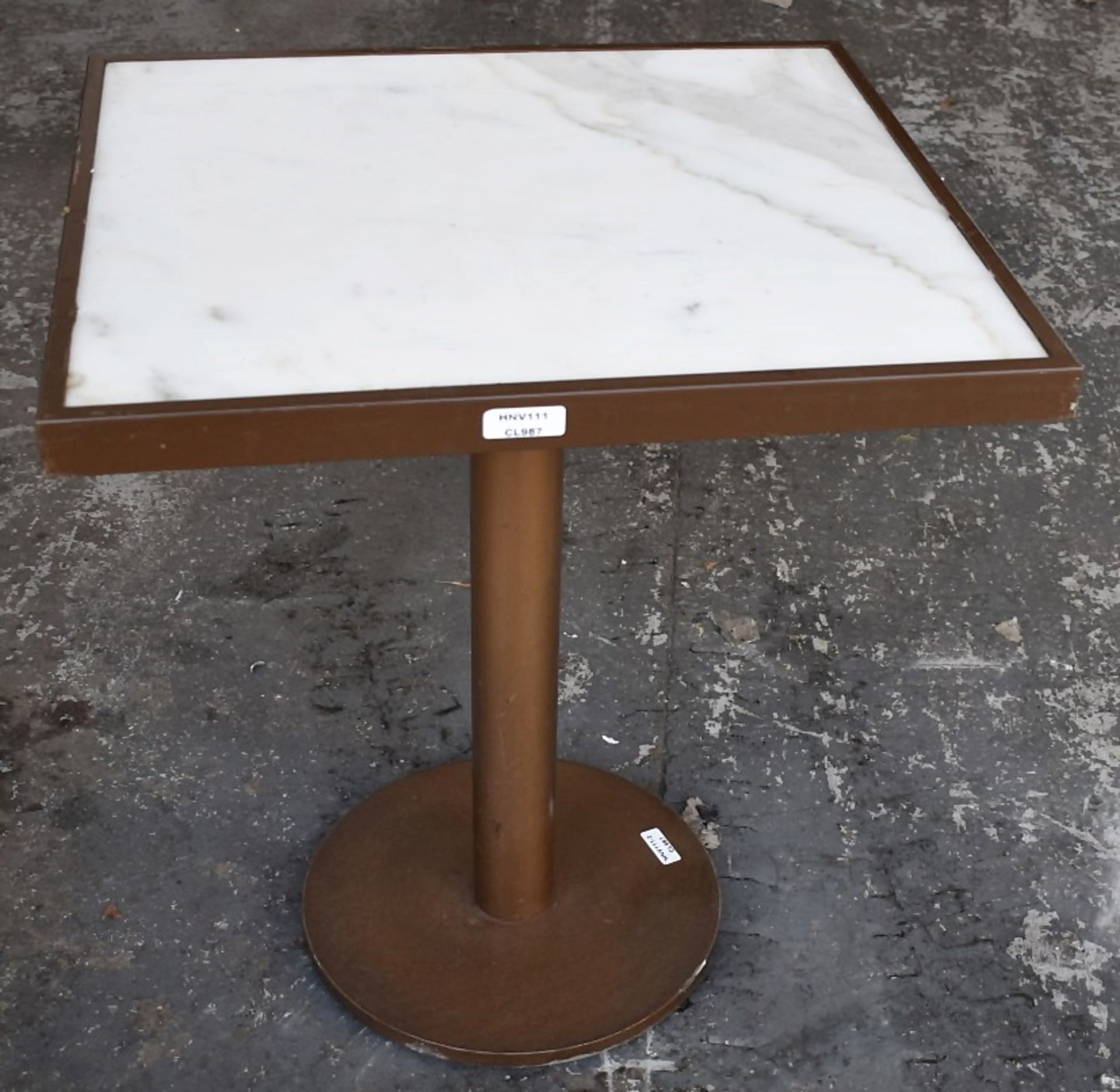 3 x Marble Topped Bistro Tables With Sturdy Metal Frames - Recently Removed From A World-renowned - Image 3 of 4