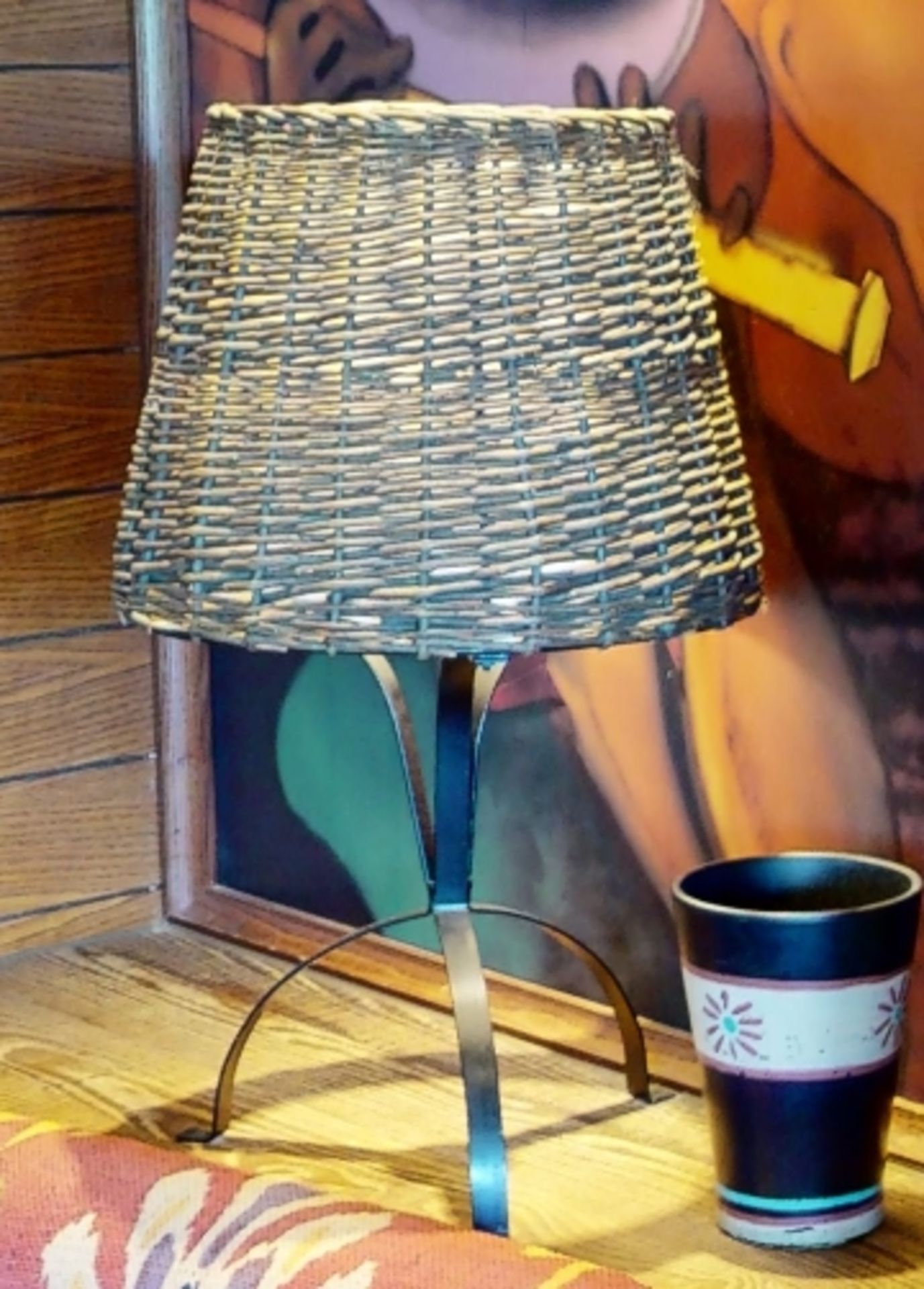 4 x Table Lamps With Wicker Shades - Image 3 of 4
