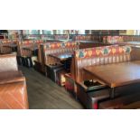 1 x Collection of Restaurant Double Seat Seating Benches - Includes 2 x End Benches and 3 x Back