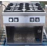 1 x Angelo Po Four Burner Gas Range Cooker With Stand - Latest Design - 80cm Wide