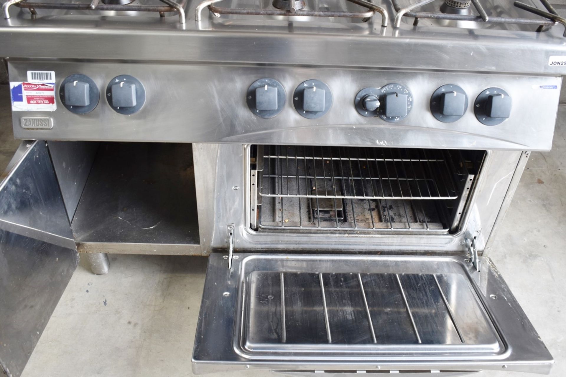 1 x Zanussi 6 Burner Gas Range Cooker with a Stainless Steel Exterior - Image 5 of 18