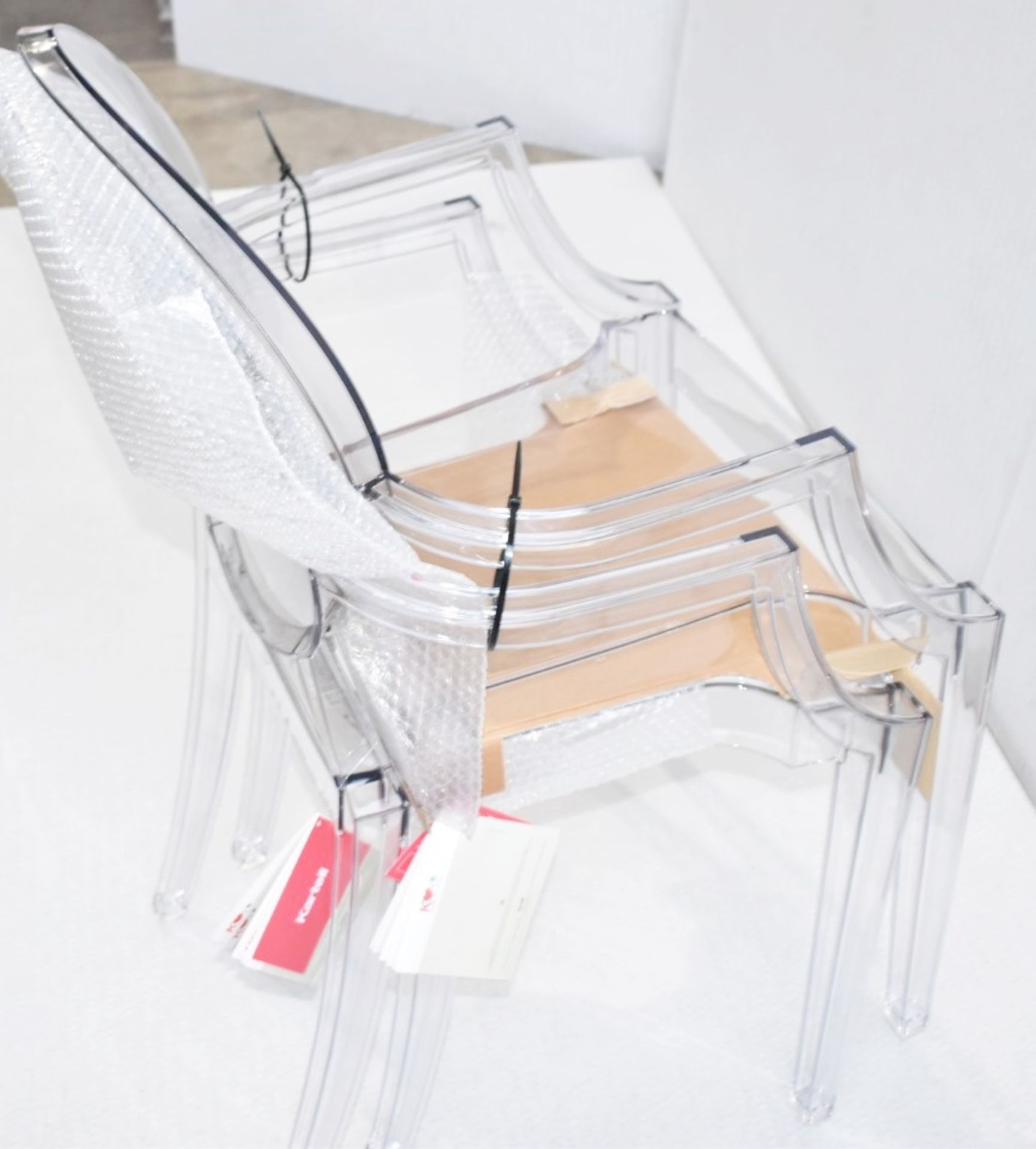 4 x KARTELL / PHILIPPE STARCK 'Louis Ghost' Designer Clear Dining Chairs - Total RRP £1,256 - Image 8 of 9