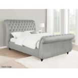 1 x VISPRING 'Highgrove' Luxury Upholstered Buttoned European Kingsize Sleigh Bed Frame