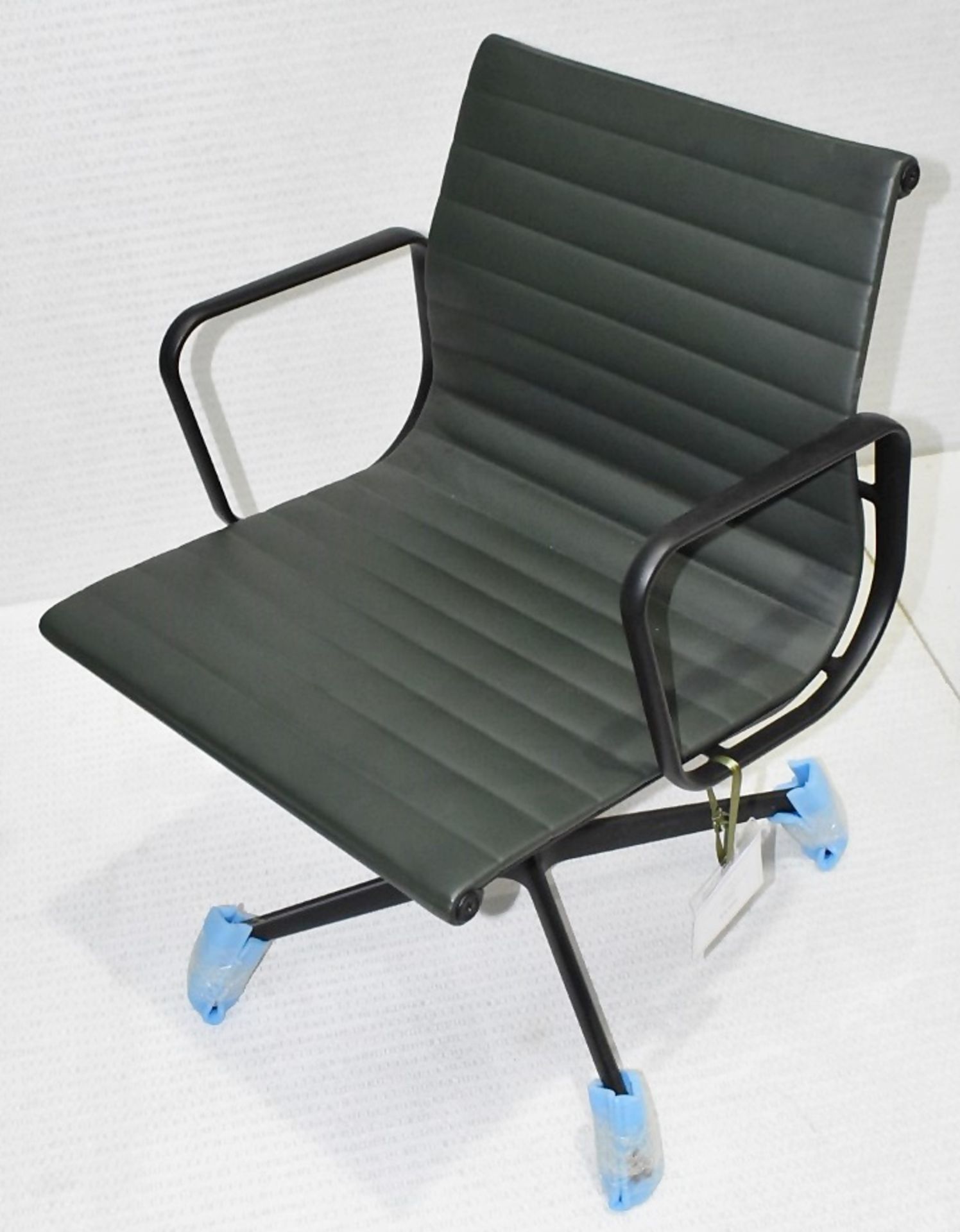 1 x VITRA / EAMES 'EA 108 Aluminium' Designer Soft Leather Upholstered Office Swivel Armchair - - Image 2 of 10
