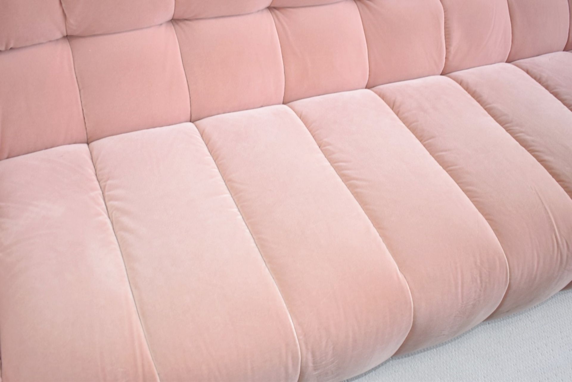 1 x LIGNE ROSET 'Phileas' Velvet Upholstered Designer 2.2-Metre Sofa, in Pale Pink - RRP £6,244 - Image 6 of 10