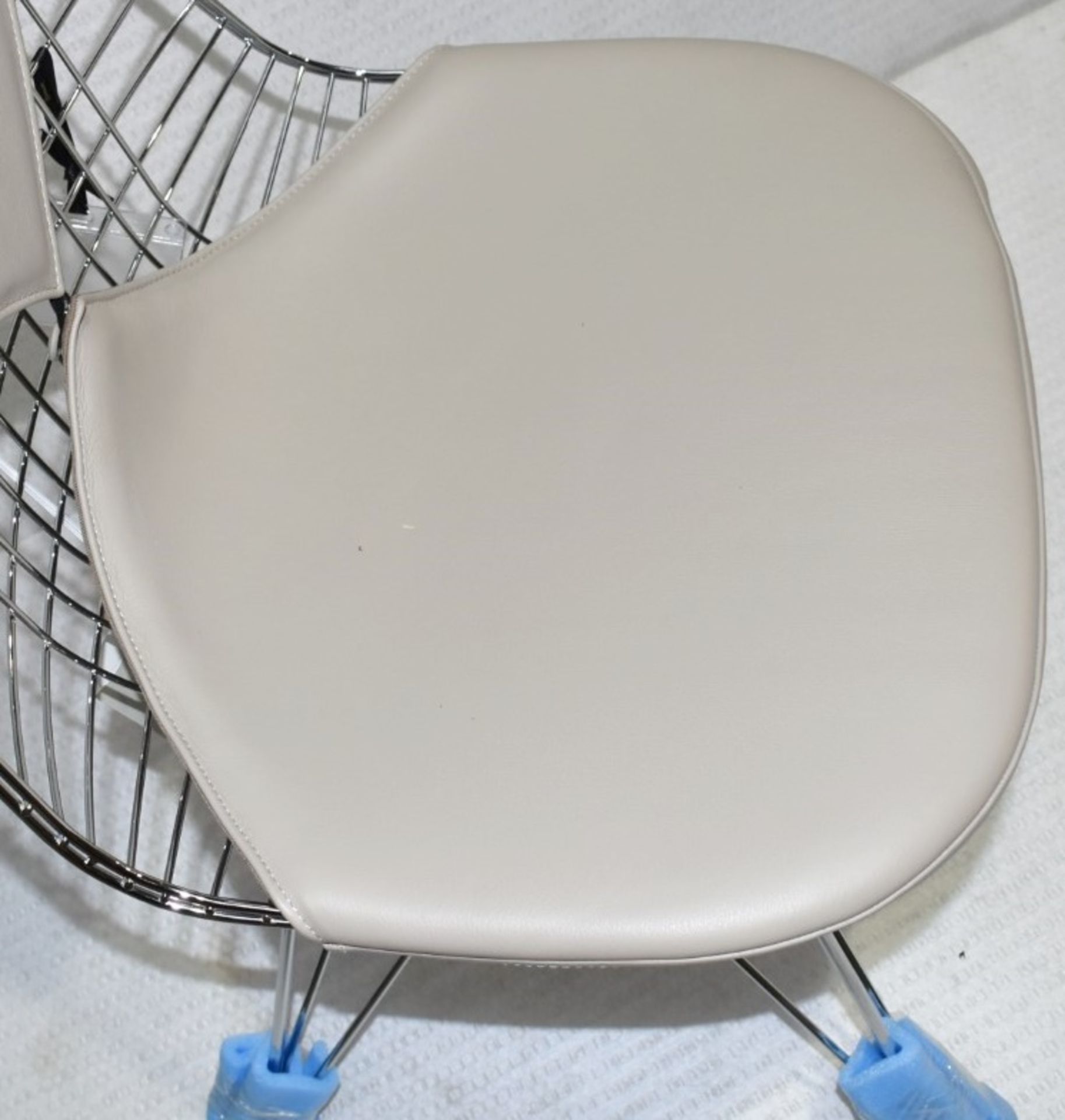 1 x VITRA Eames 'Wire DKR-2' Designer Leather Upholstered Chair in Sand & Chrome - RRP £660.00 - Image 3 of 10
