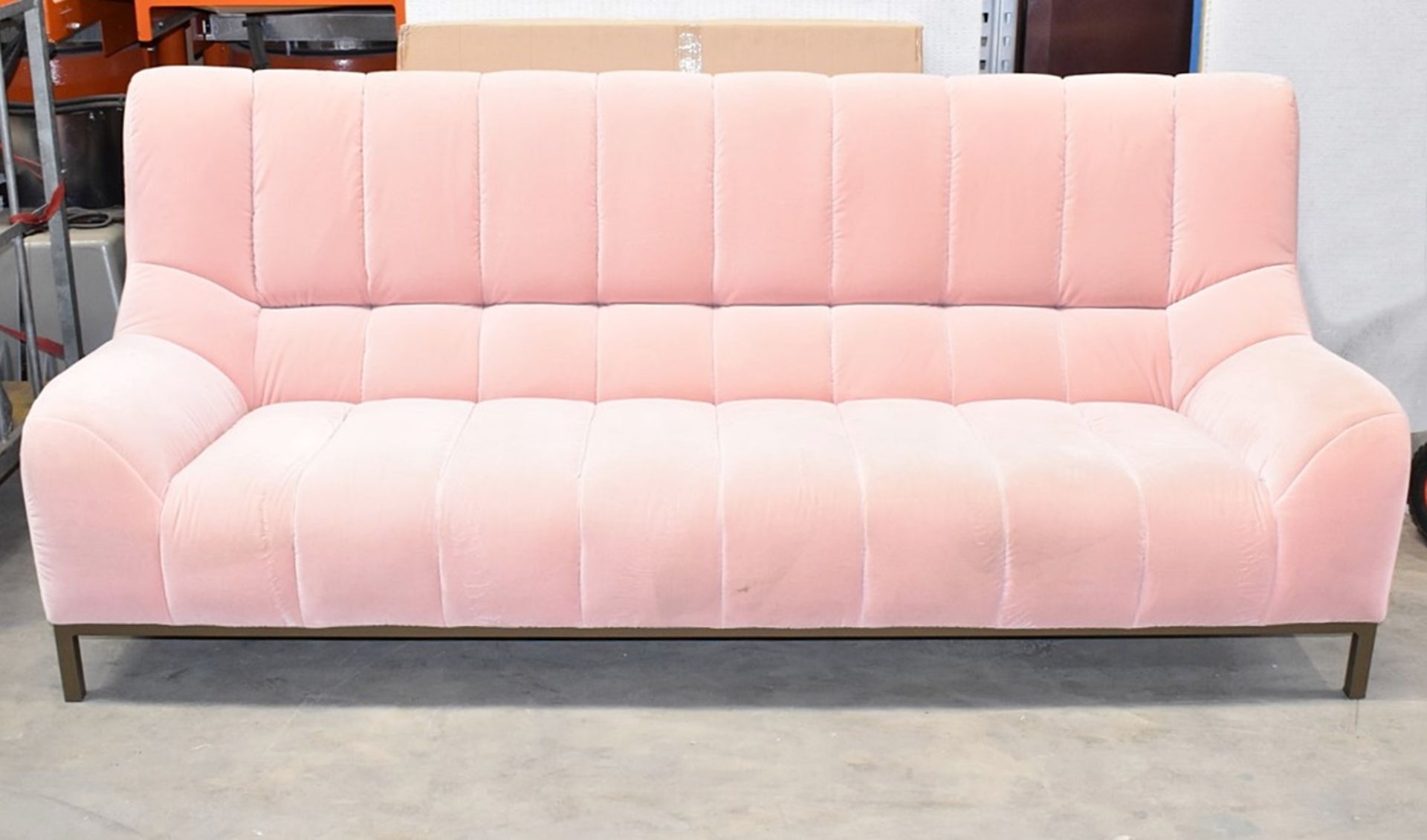 1 x LIGNE ROSET 'Phileas' Velvet Upholstered Designer 2.2-Metre Sofa, in Pale Pink - RRP £6,244 - Image 3 of 10