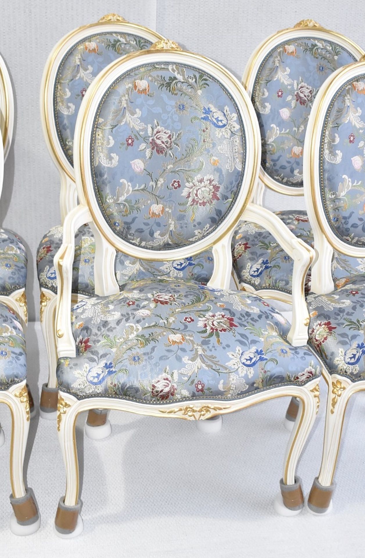 Set of 6 x ANGELO CAPPELLINI 'Timeless' Baroque-style Carved Dining Chairs, Floral Upholstered - Image 14 of 14