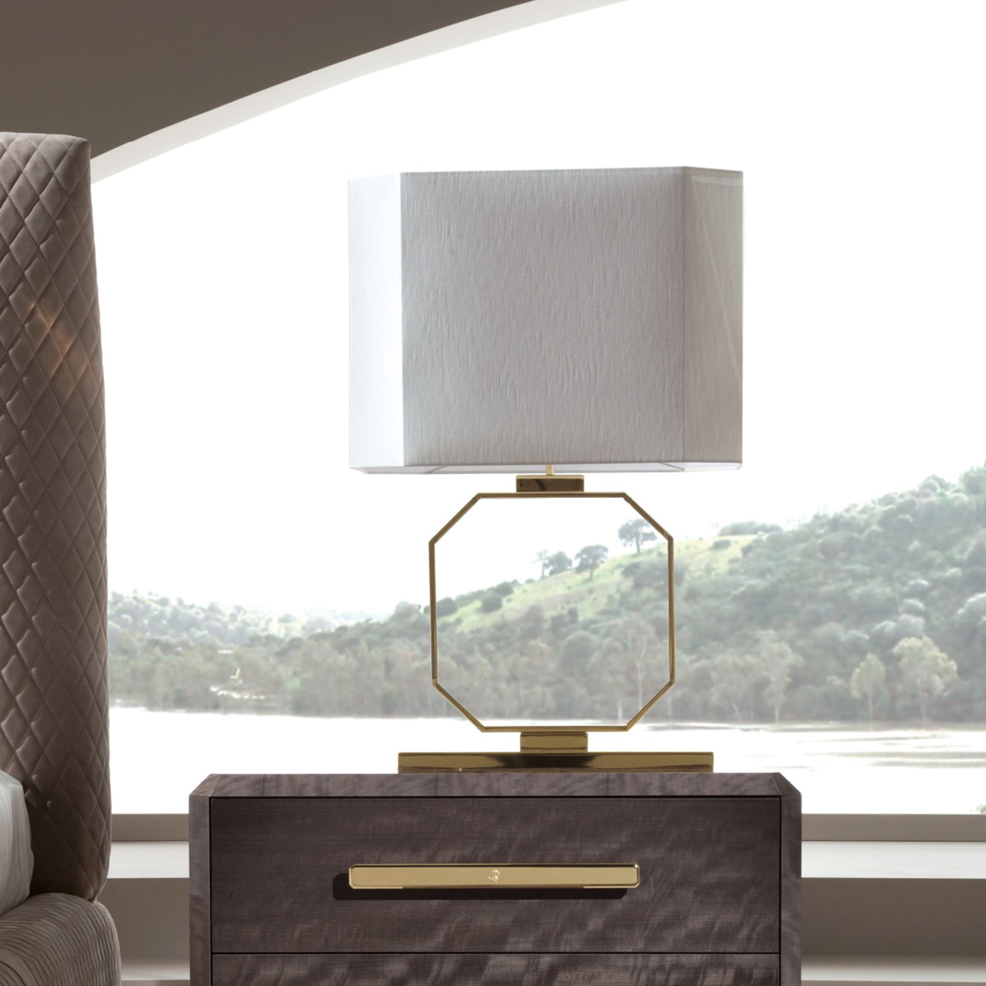 1 x GIORGIO COLLECTION 'Infinity' Luxury Table Lamp with Silk Shade - Made In Italy - RRP £4,000 - Image 2 of 7