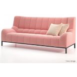1 x LIGNE ROSET 'Phileas' Velvet Upholstered Designer 2.2-Metre Sofa, in Pale Pink - RRP £6,244