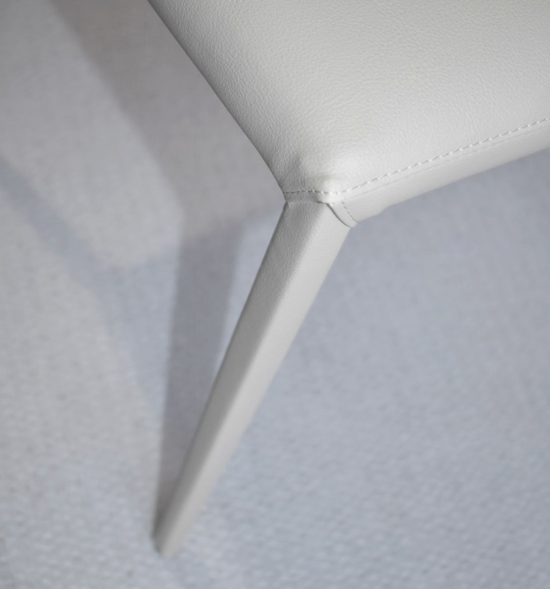 1 x CATTELAN ITALIA 'Norma' Designer Fully Upholstered Chair in a Pale Premium Leather - Image 3 of 9