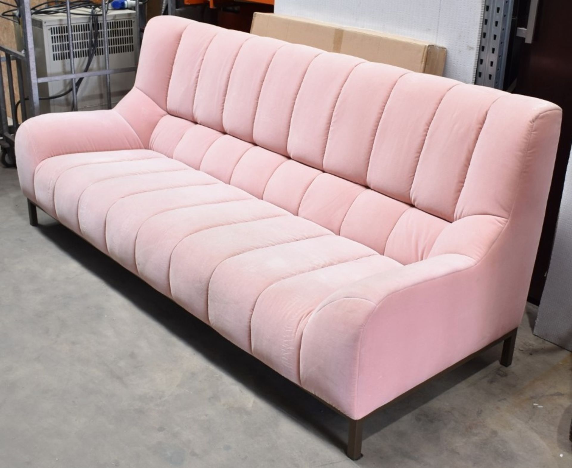 1 x LIGNE ROSET 'Phileas' Velvet Upholstered Designer 2.2-Metre Sofa, in Pale Pink - RRP £6,244 - Image 2 of 10