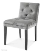 A Pair Of EICHHOLTZ 'Cesare' Luxury Button-back Dining Chairs in Granite Grey - Original RRP £1,160