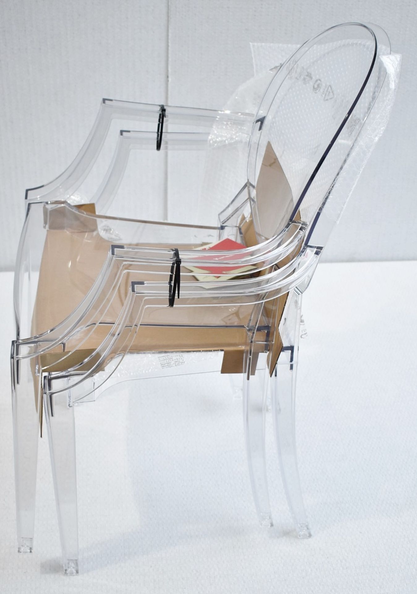 4 x KARTELL / PHILIPPE STARCK 'Louis Ghost' Designer Clear Dining Chairs - Total RRP £1,256 - Image 7 of 9
