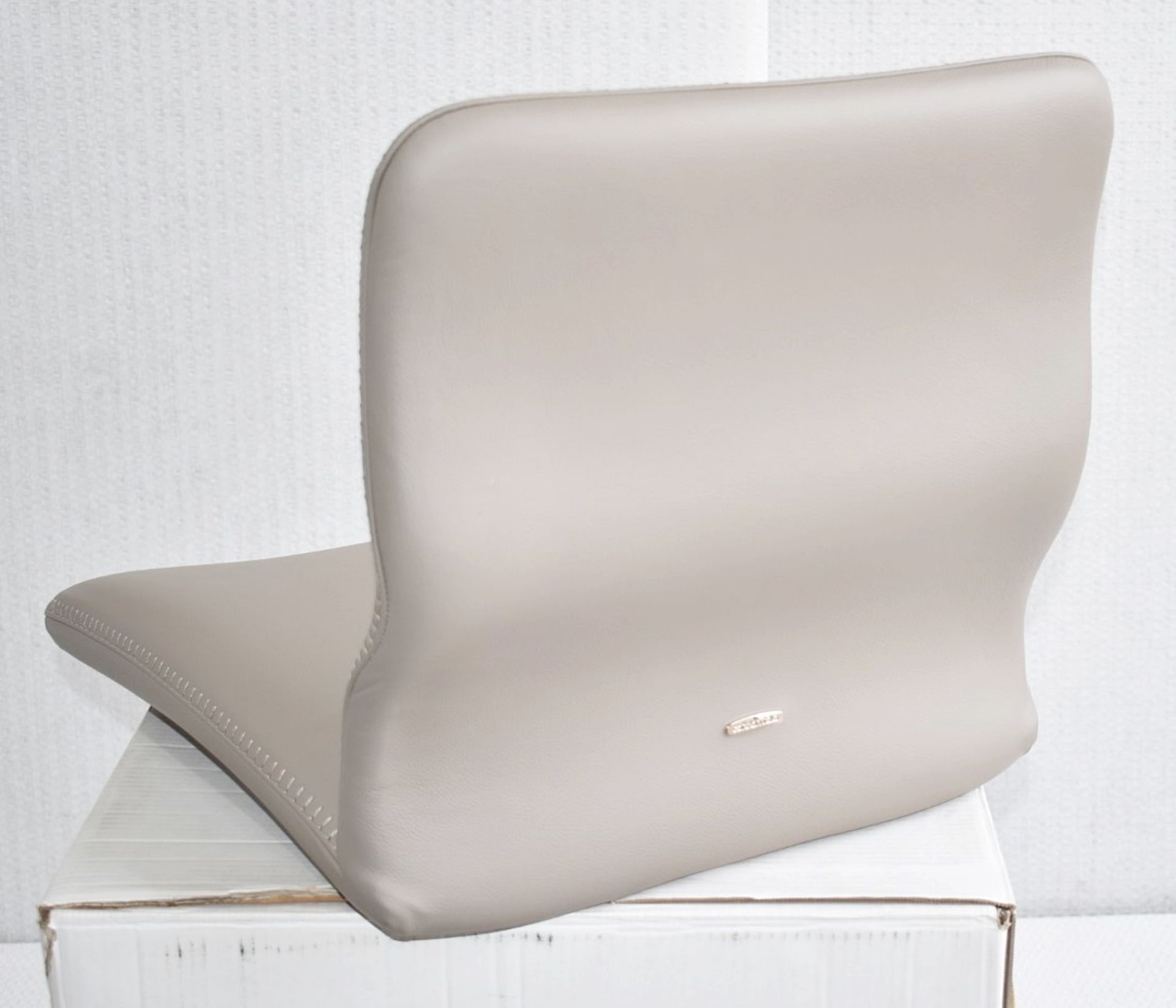 1 x CATTELAN ITALIA Designer Leather Upholstered Seat For Victor Stool, in Light Taupe - Image 2 of 7