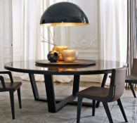 1 x Maxalto 'Xilos' Round 160cm Glossy Emperador Italian Marble Dining Table Topper With Lazy Susan