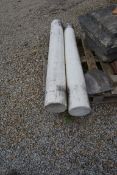 Lot (2) of white marble columns-H140