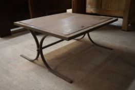 Wooden and wrought iron table-H40x77