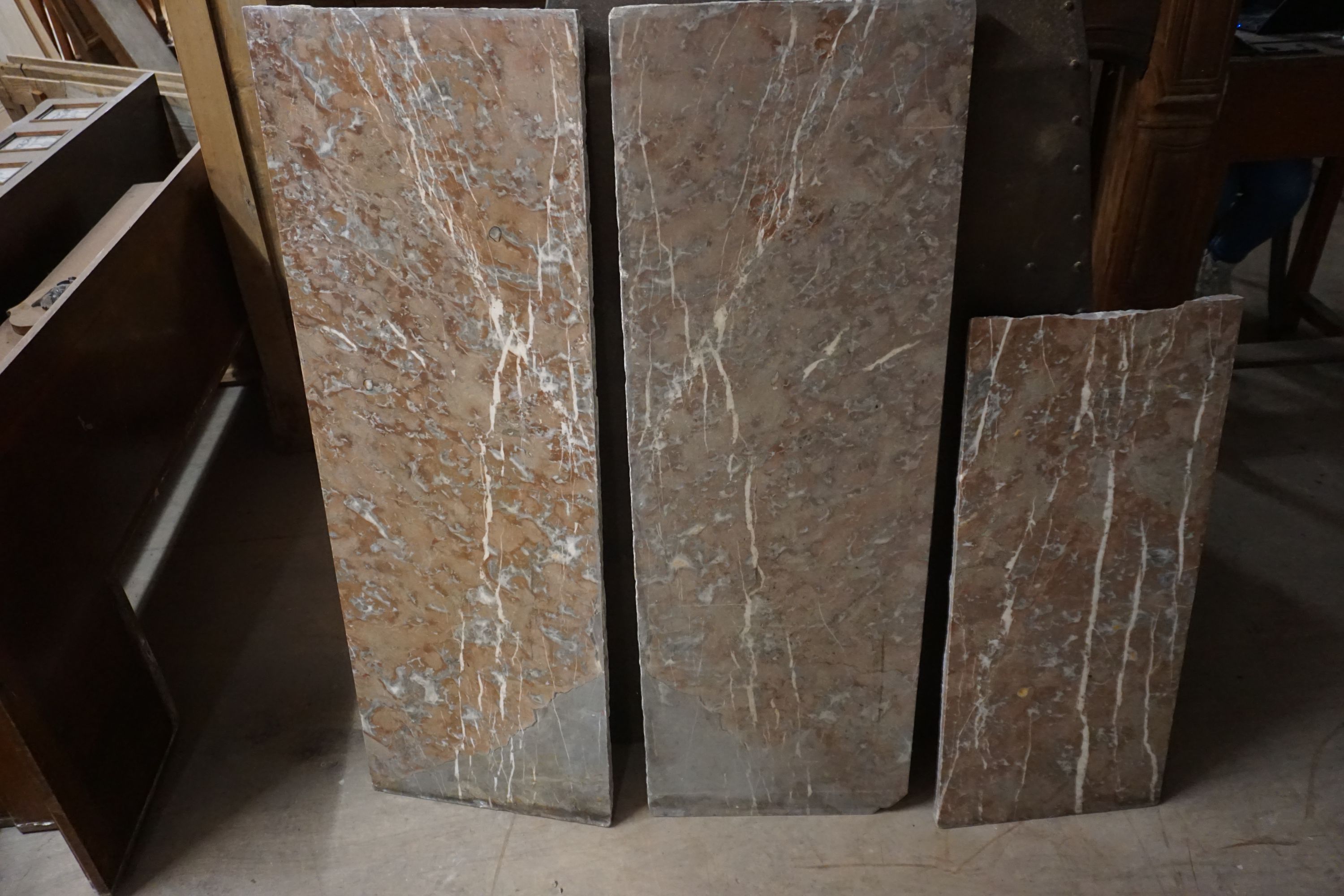 Lot (7) of marble-