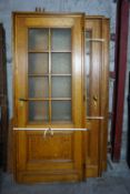Lot (3) of doors + oak frame, 2 of which are glass with glass-H232x97