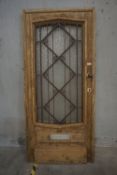 Oak / wrought iron entry door-H214x97