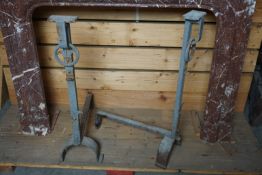 Pair of wrought iron andirons-H92x64
