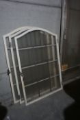 Lot (3) of curved windows in wrought iron-H134x90