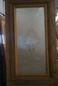 Oak/engraved glass door-H260x106
