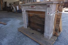 Pink marble fireplace-H122x160x44
