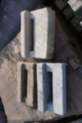 Lot (3) of stone mail valves-H18x35