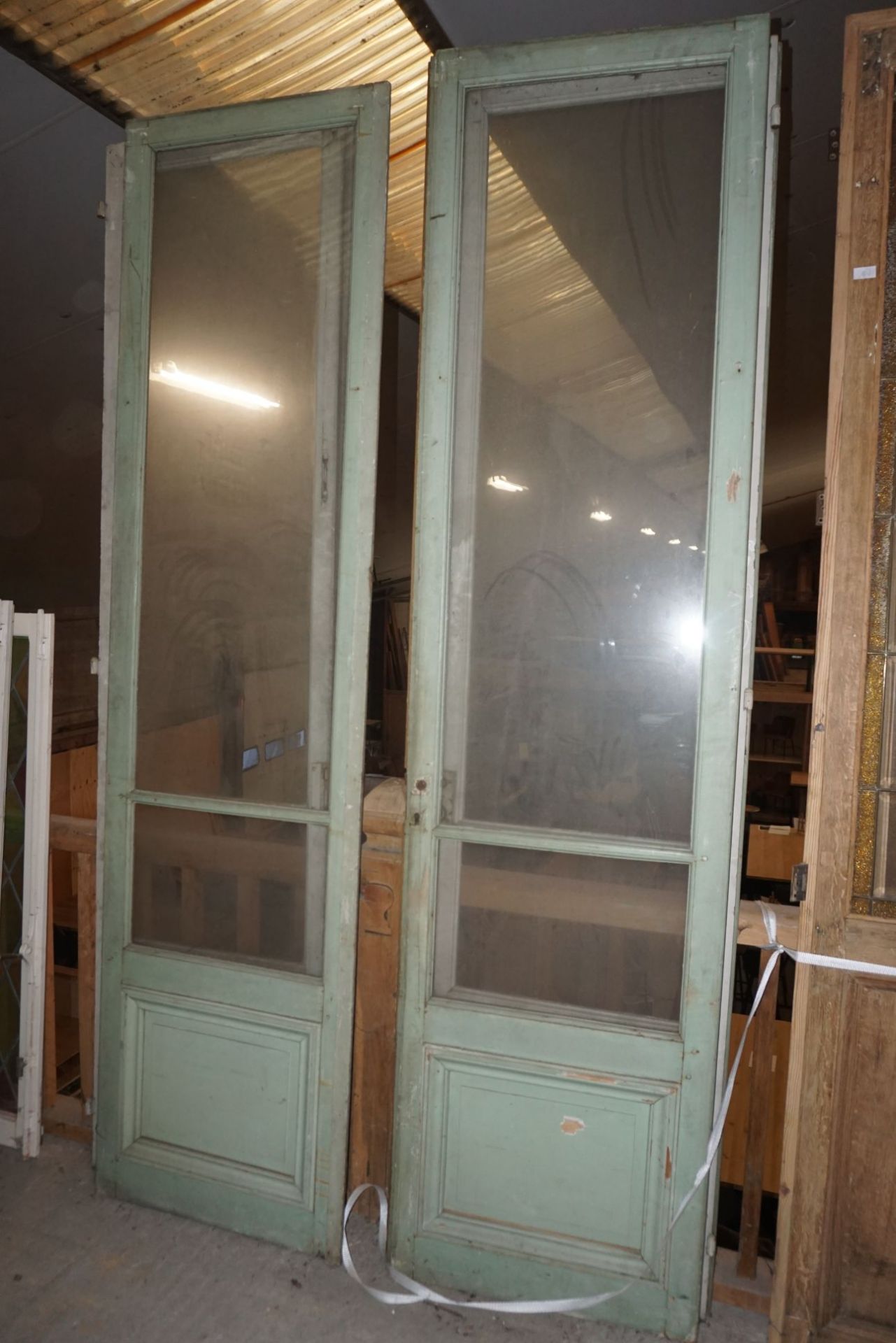 Lot (2) of double doors-H255x128 - Image 2 of 2