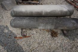 Lot (2) of rollers /blue stone columns-H200x180
