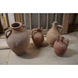 Lot (4) of terracotta jugs-H48